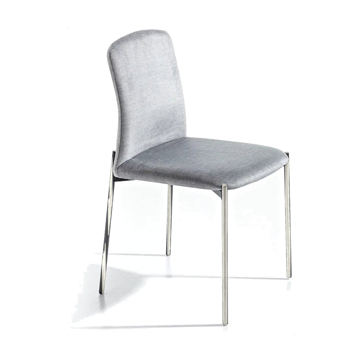 Dining Chair Coffee – White Lacquered – Front View on White