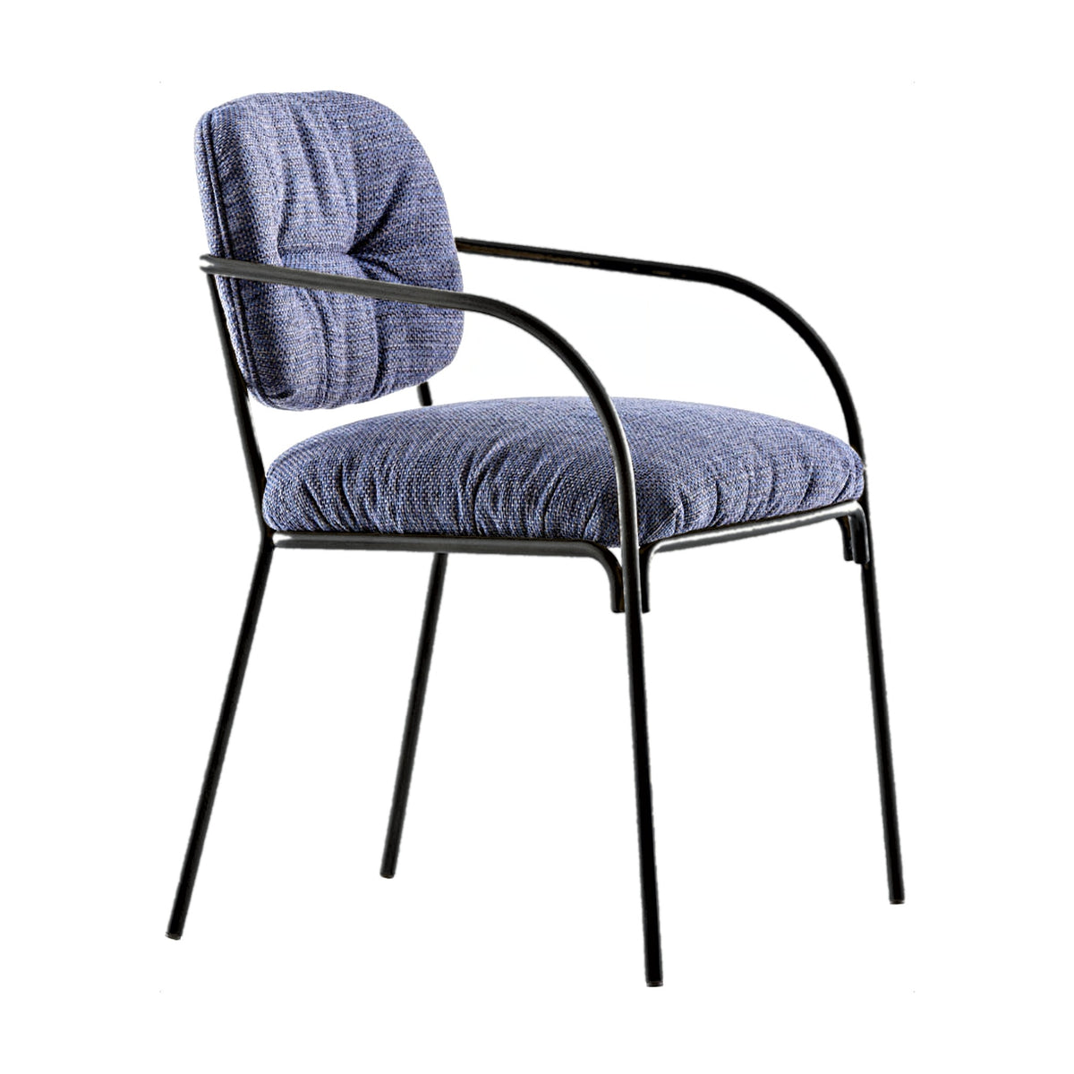 Dining Chair Divina P – Black Lacquered – Front View on White