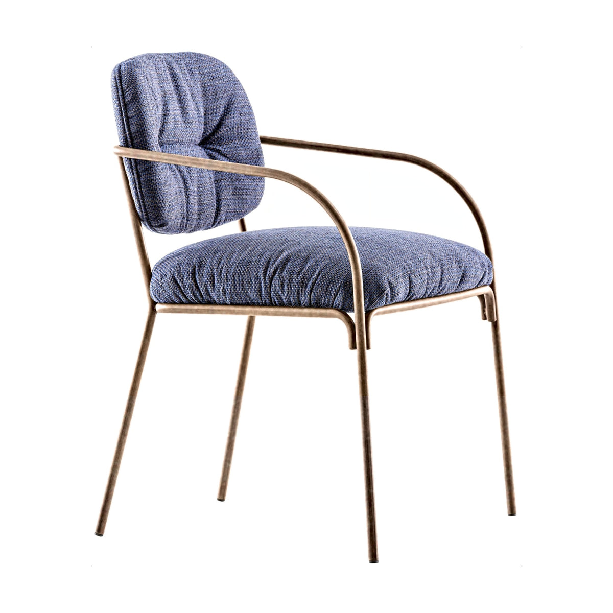 Dining Chair Divina P – Bronze Brushed – Front View on White