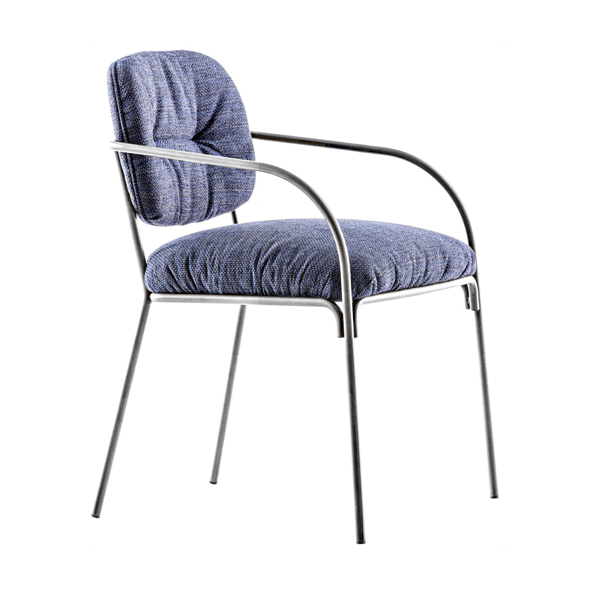 Dining Chair Divina P – Iron Effect Metal – Front View on White