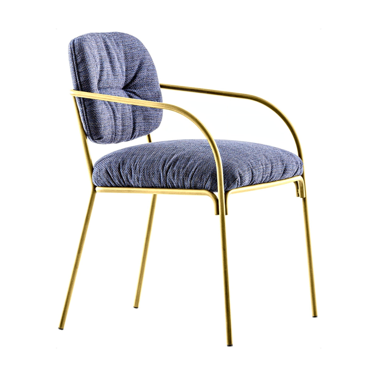 Dining Chair Divina P – Matt Gold Lacquered – Front View on White