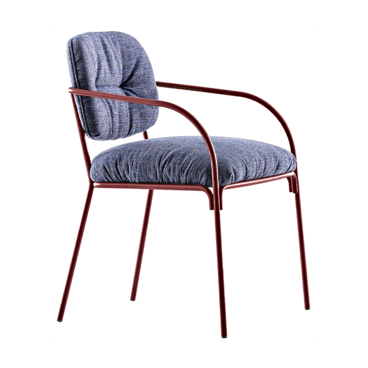 Dining Chair Divina P – Red Lacquered – Front View on White