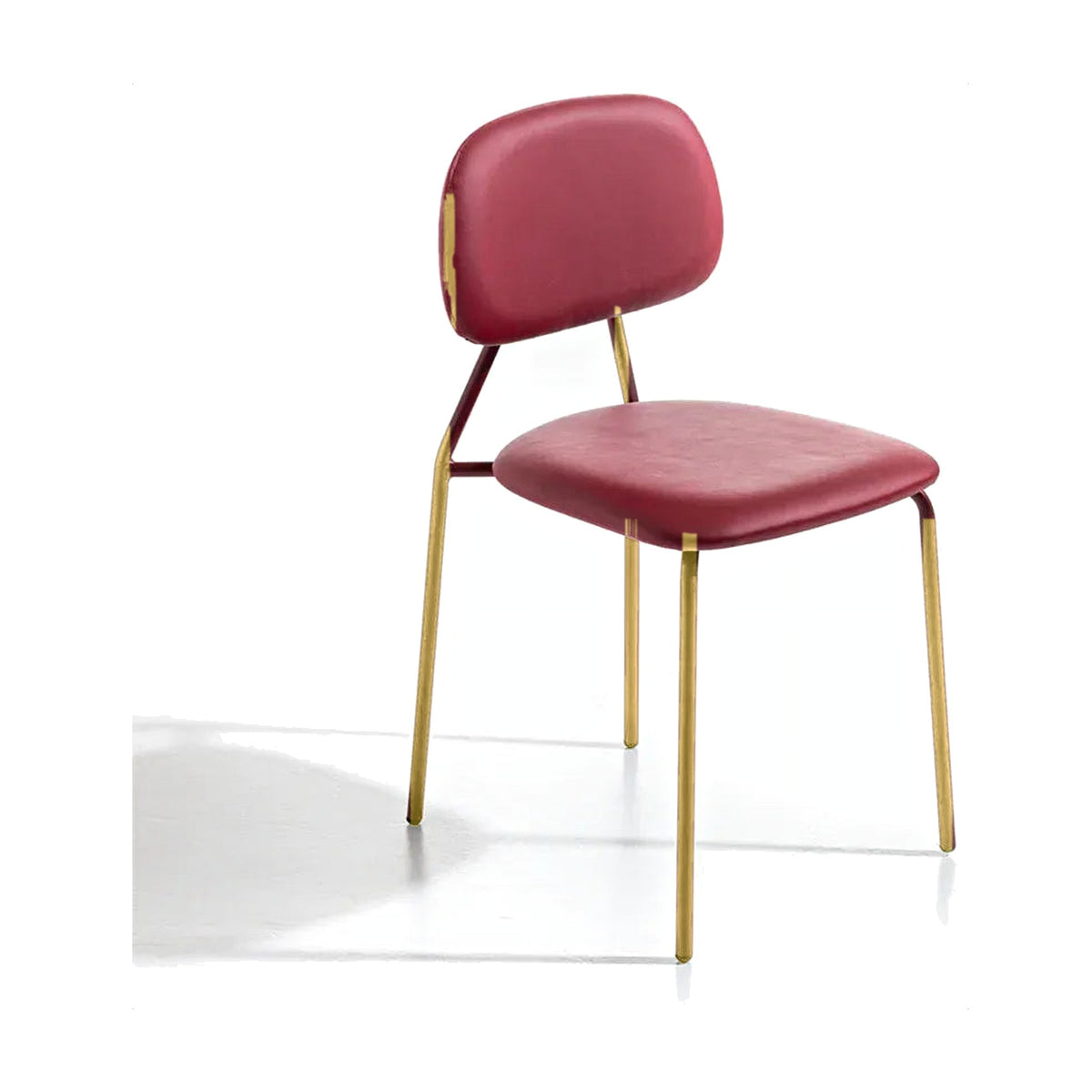 Dining Chair Sky – Matt Gold Lacquered – Front View on White