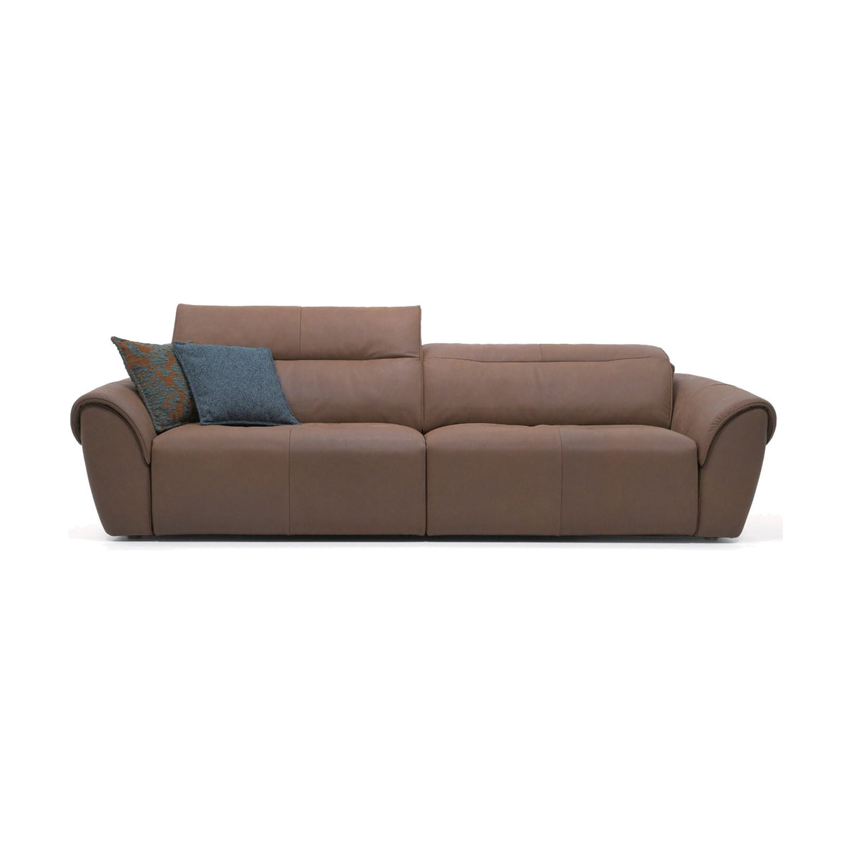 Egoitaliano Noks 2-Seater Sofa Taupe Leather Domestica – Front View
