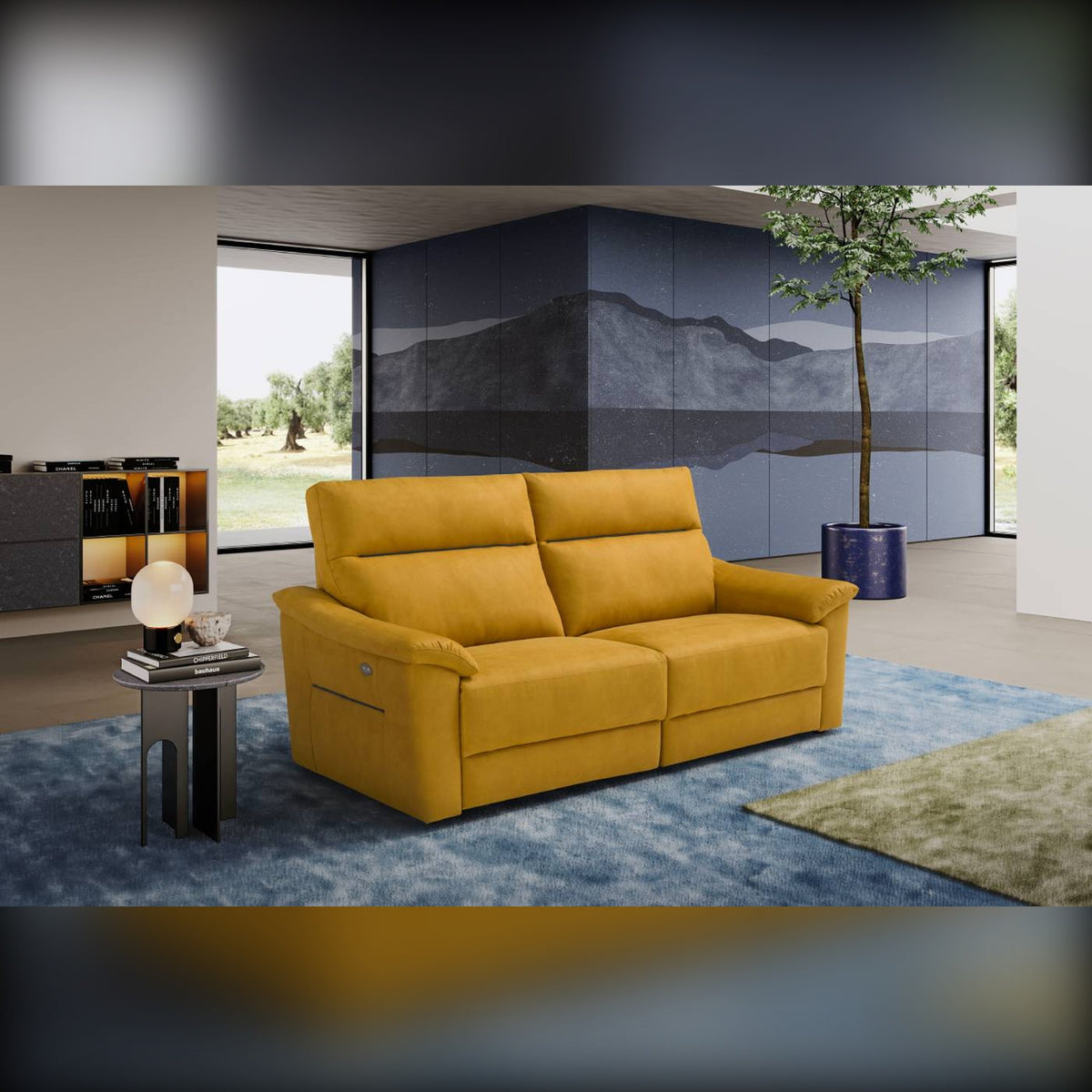 Sofa Odette Grey Domestica – Lifestyle – Living Room – Shown in Mustard Yellow