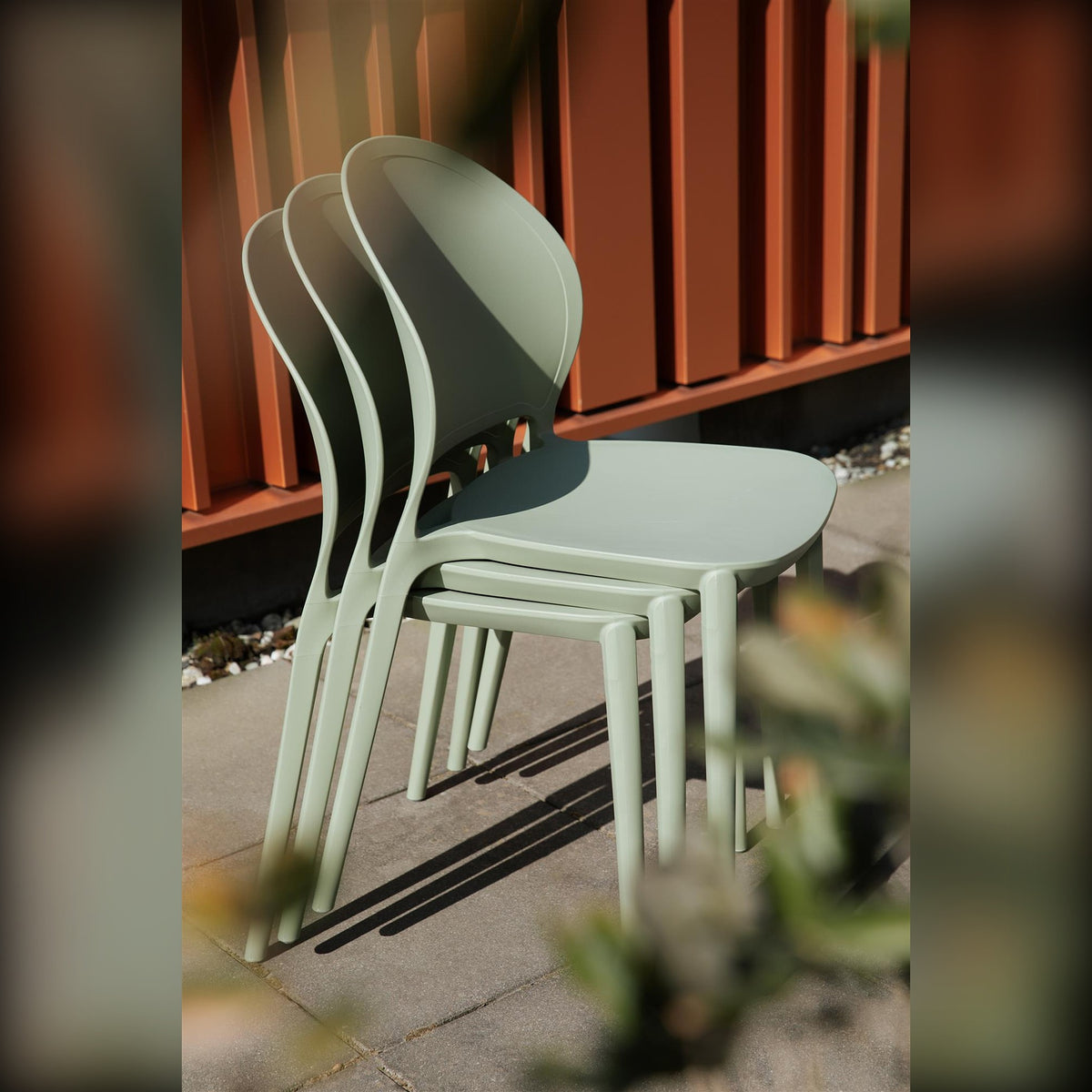 Outdoor Chair Sjoerd Green Domestica – Lifestyle – Stacked Outdoors
