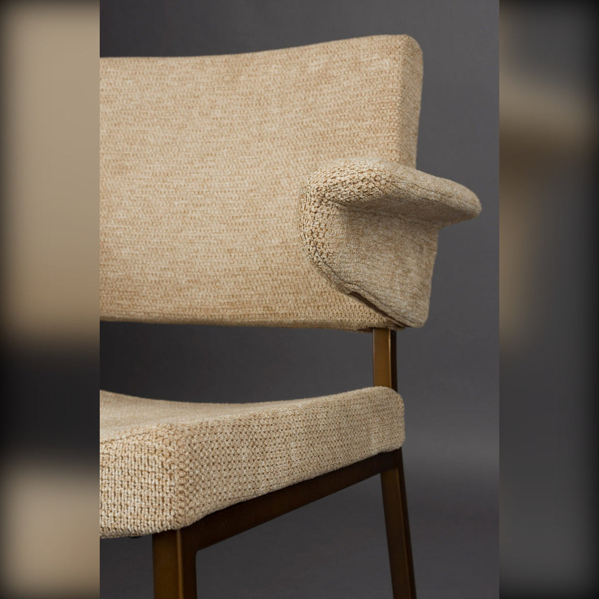 Armchair Portland Beige Domestica – Backrest and Wing Armrest Detail