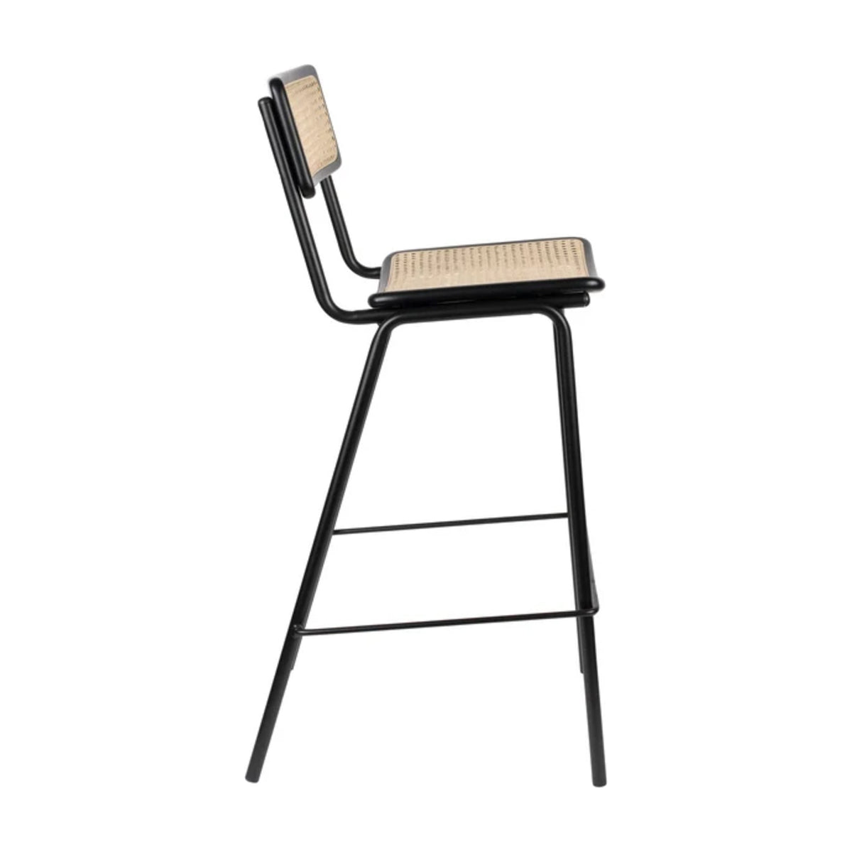 Barstool Jort Natural Black Domestica – Side View on White