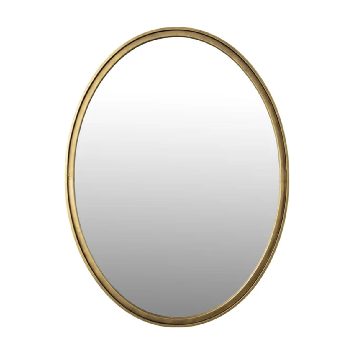 Mirror Matz Oval M Antique Brass Domestica – Front View on White