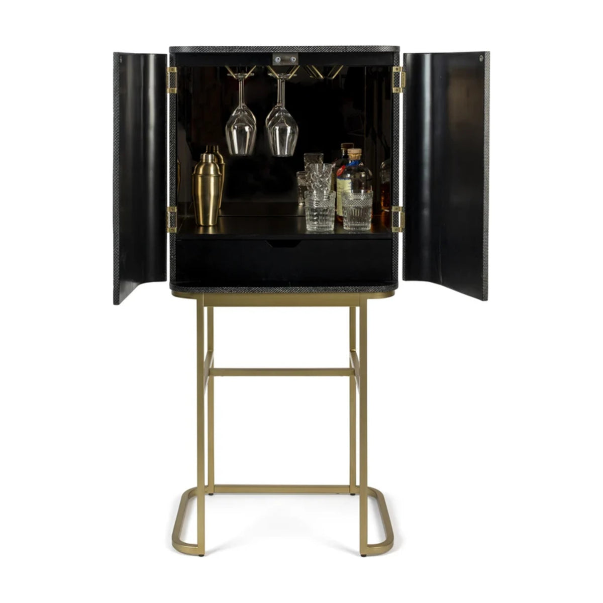 Cabinet Ava Morgana Snake Domestica – Front View with Doors Open on White