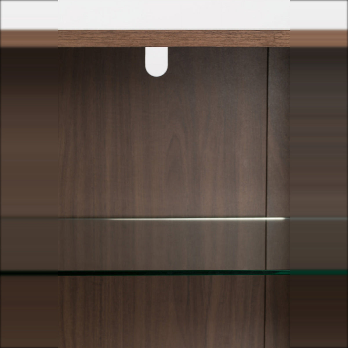 Cabinet Barbier Walnut Domestica – Glass Shelves Close-up