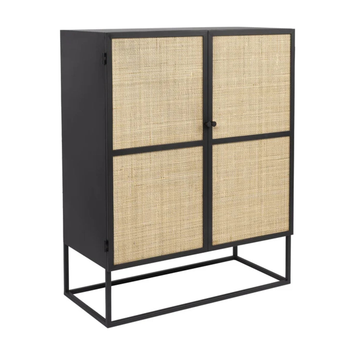 Cabinet Guuji Low 2 Doors Black Domestica – Three Quarter View on White