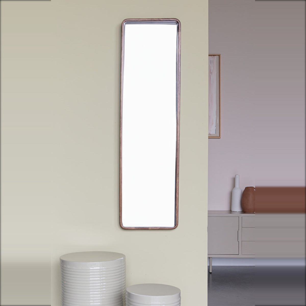 Mirror Nyko Rectangle L Domestica – Lifestyle – Hung on a Light Wall