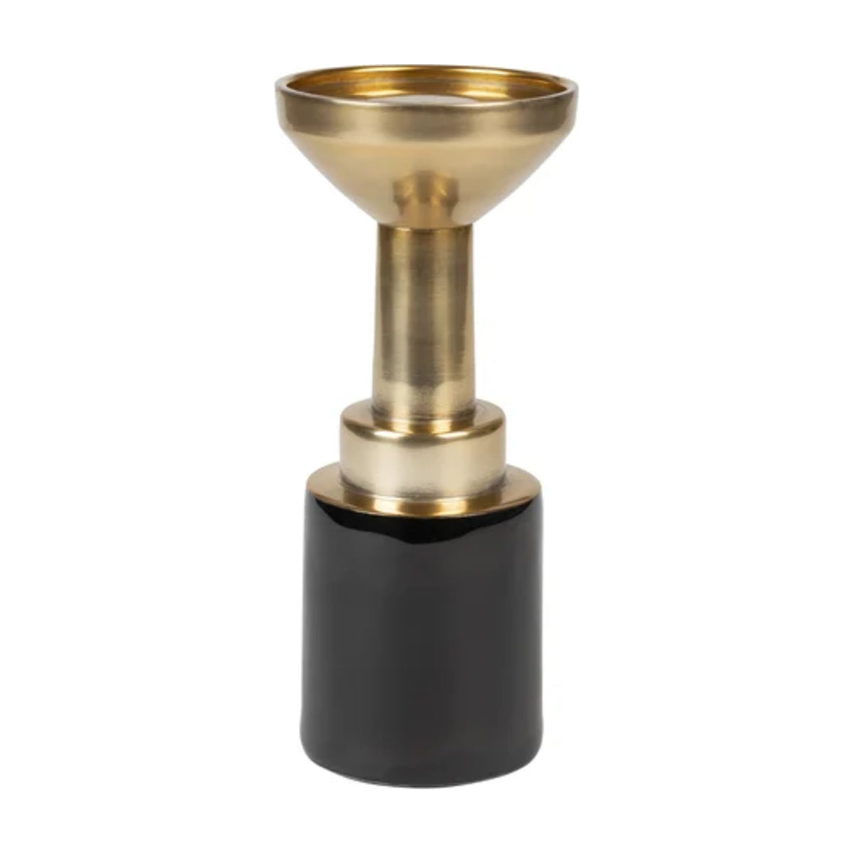 Candle Holder Glam Black M Domestica – Front View on White