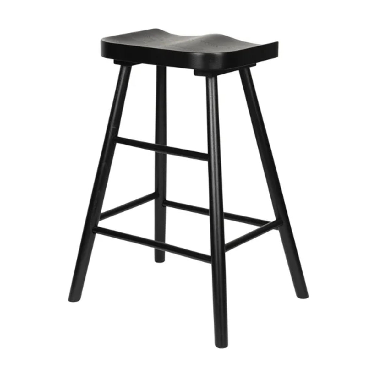 Counter Stool Vander Black Domestica – Three Quarter View on White