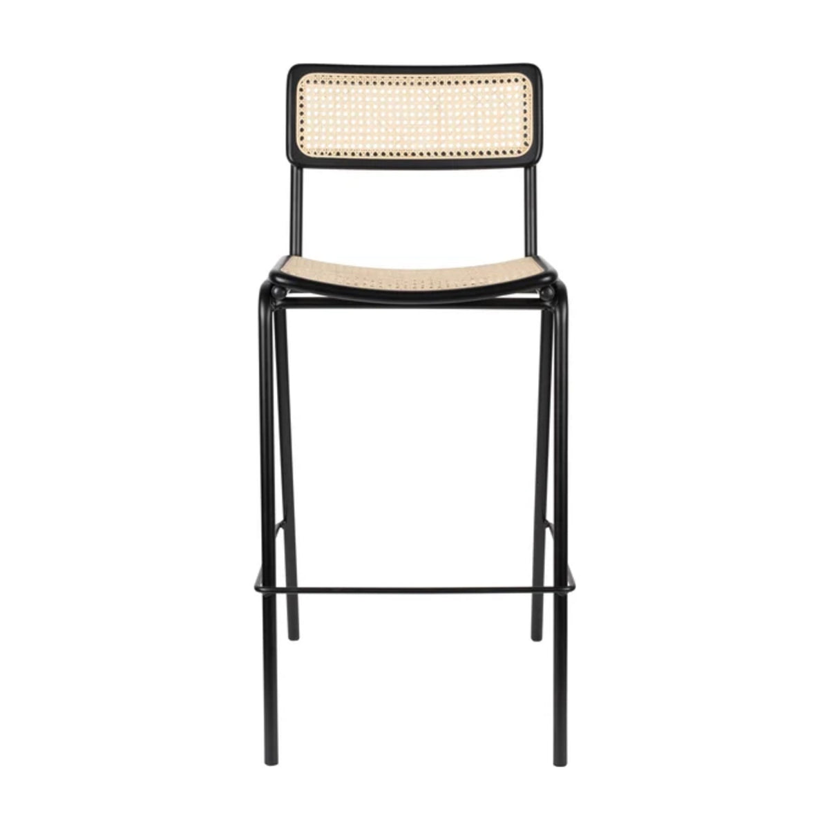 Barstool Jort Natural Black Domestica – Front View on White