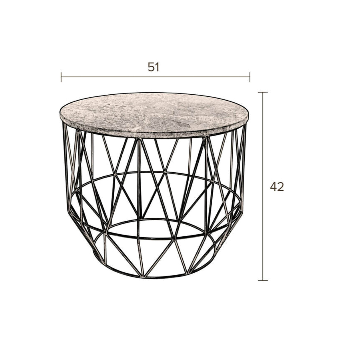 Side Table Boss Domestica – Dimensions Drawing