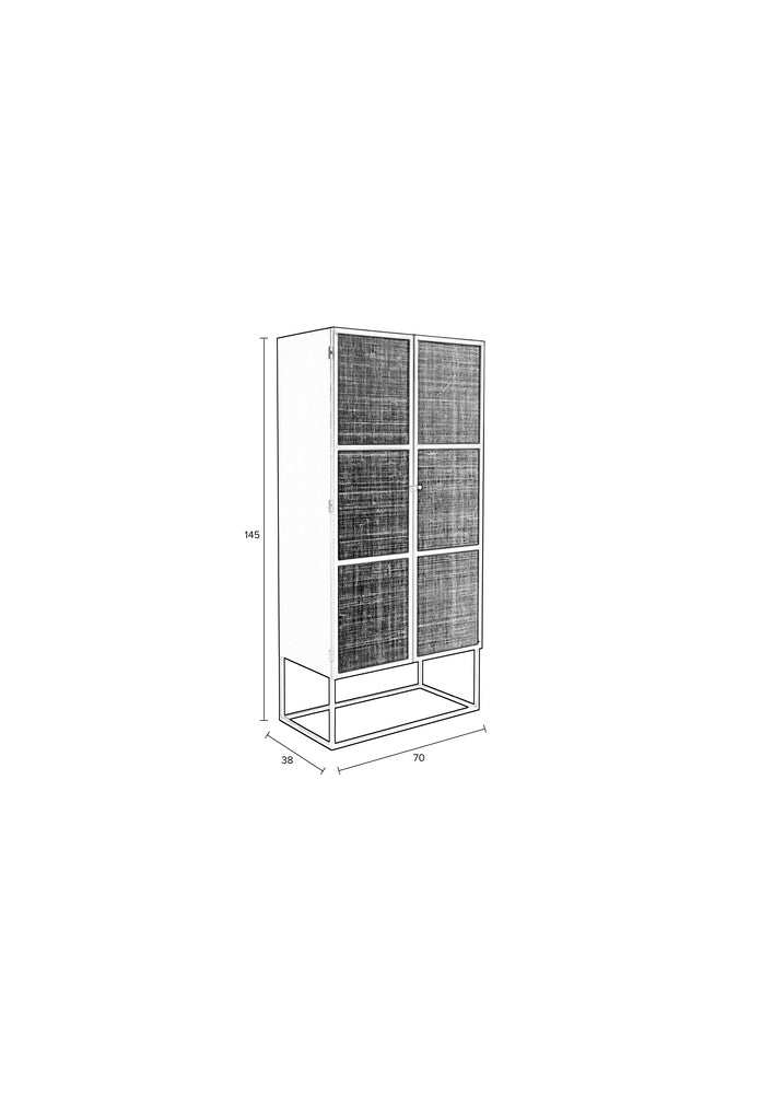 Cabinet Guuji High 2 Doors Black Domestica – Dimensions Drawing