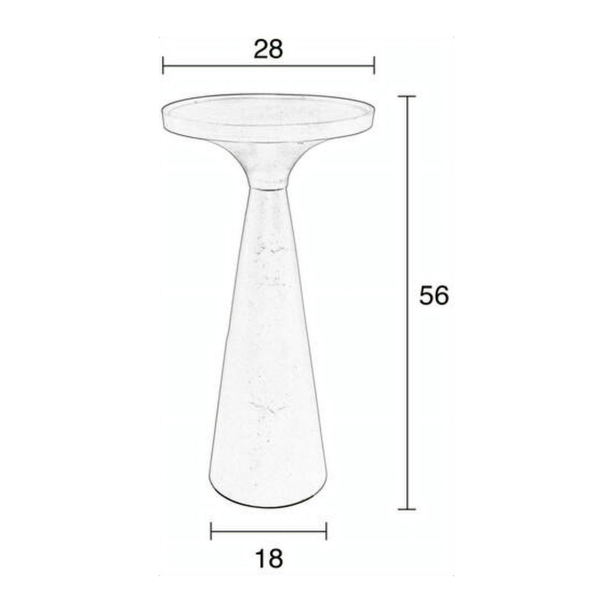Side Table Floss Grey Domestica – Dimensions Drawing