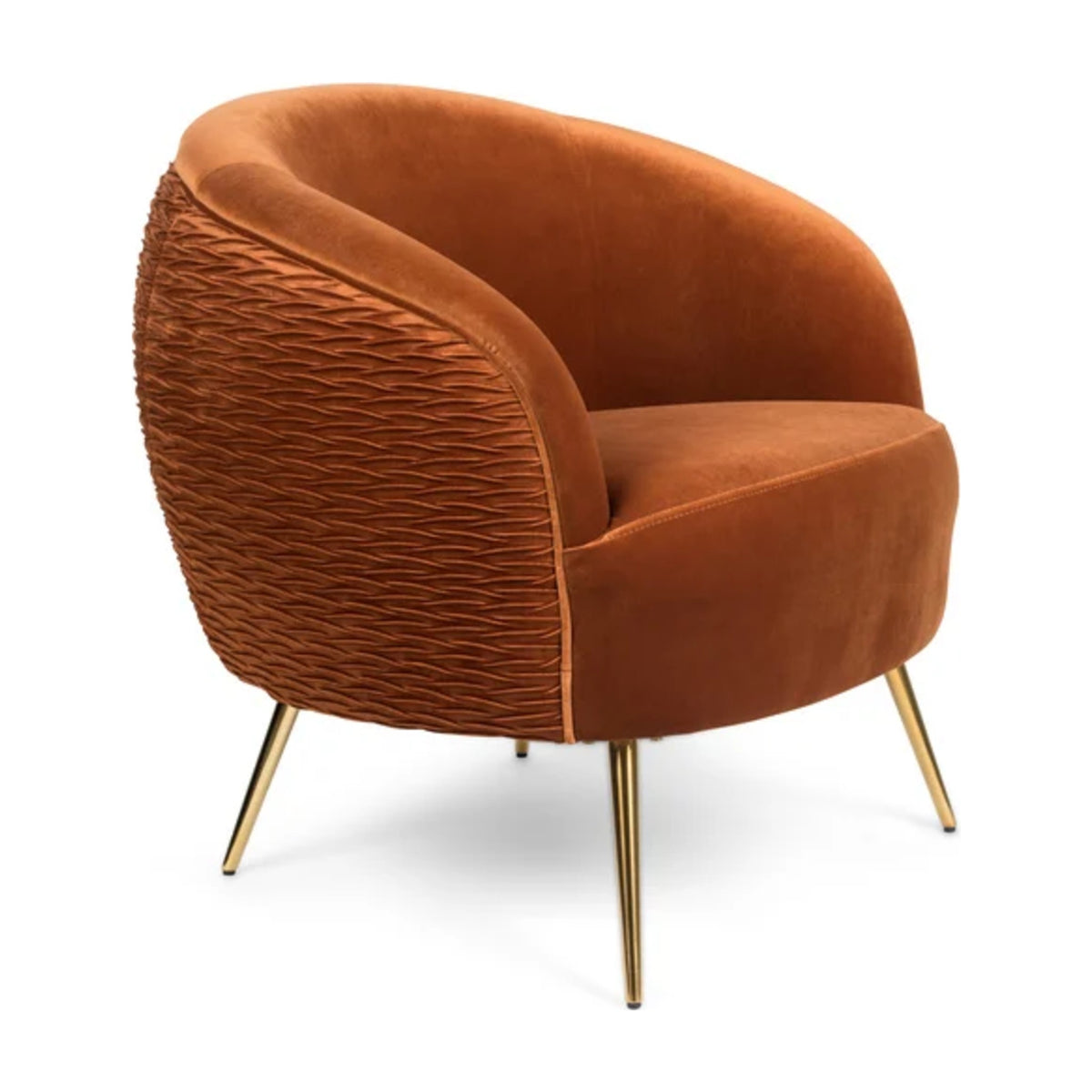 Lounge Chair So Curvy Orange Domestica – Three Quarter View on White