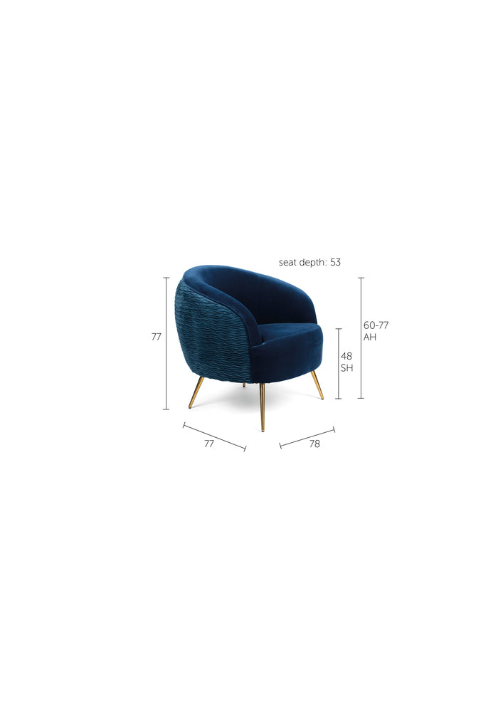 Lounge Chair So Curvy Orange Domestica – Dimensions Drawing