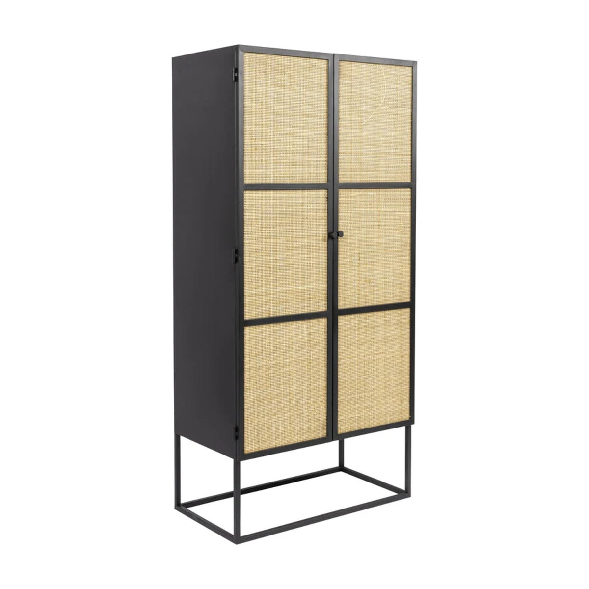 Cabinet Guuji High 2 Doors Black Domestica – Three Quarter View on White