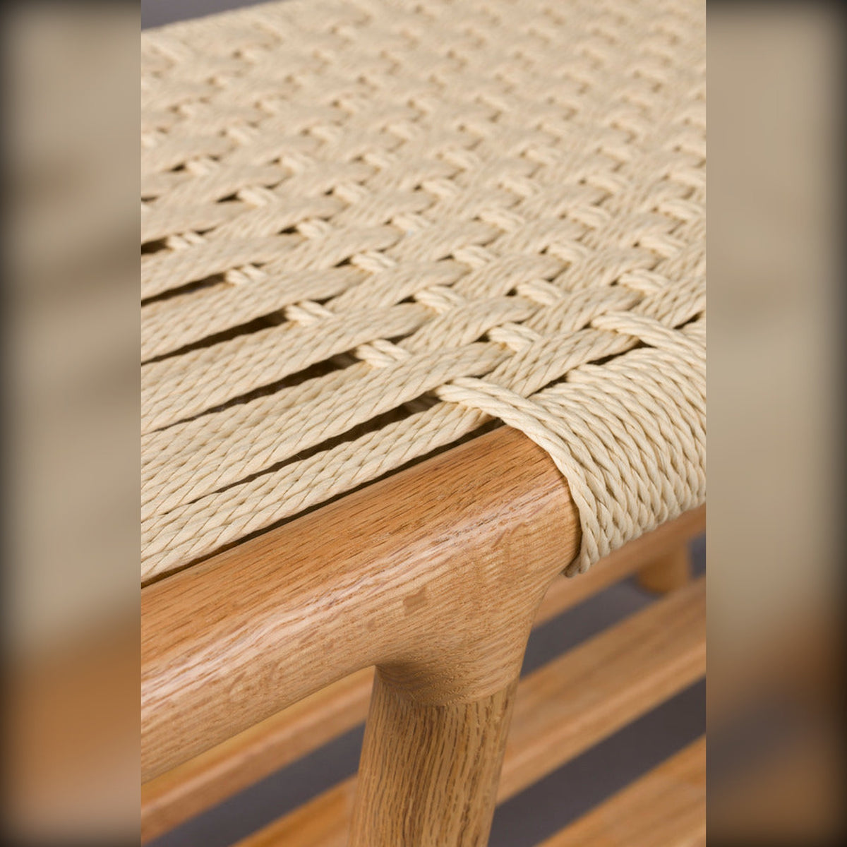 Bench Kintaro Natural Domestica – Woven Seat Corner Close-up