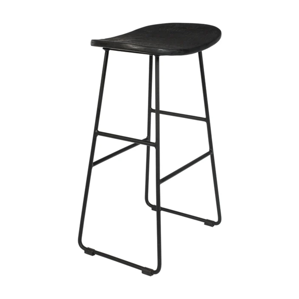 Counter Stool Tangle Black Domestica – Elevated Three Quarter View on White