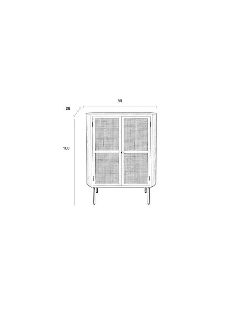Cabinet Amaya Low 2 Doors Beige Domestica – Dimensions Drawing