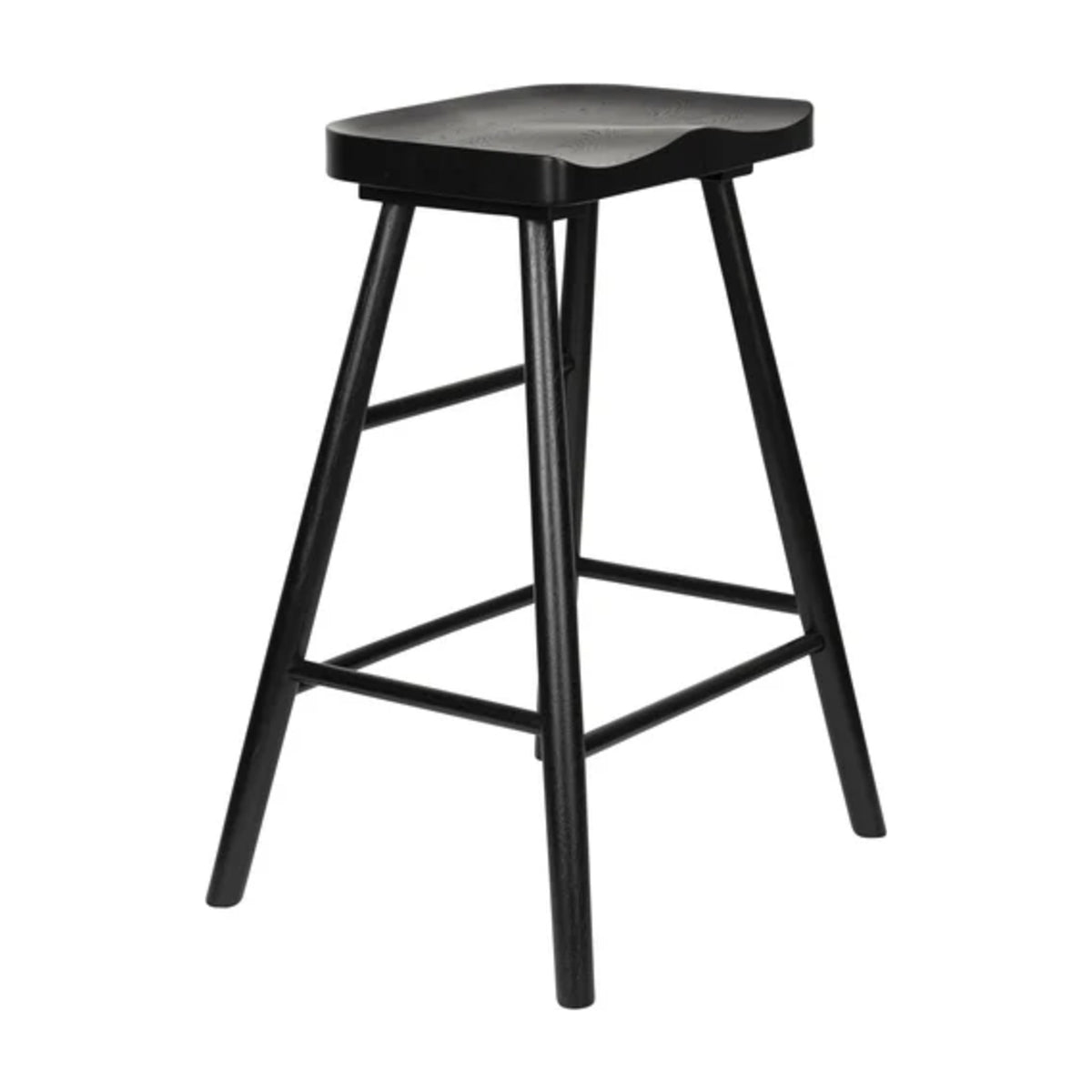 Counter Stool Vander Black Domestica – Back Three Quarter View on White