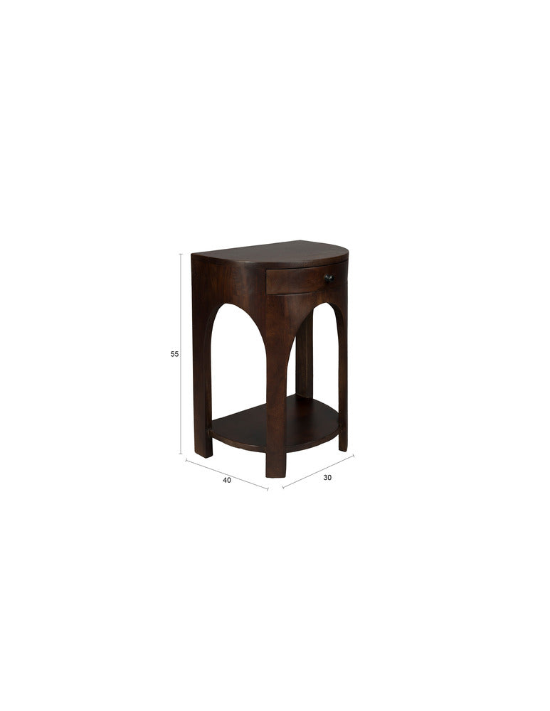 Side Table Belvedere Walnut Domestica – Dimensions Drawing