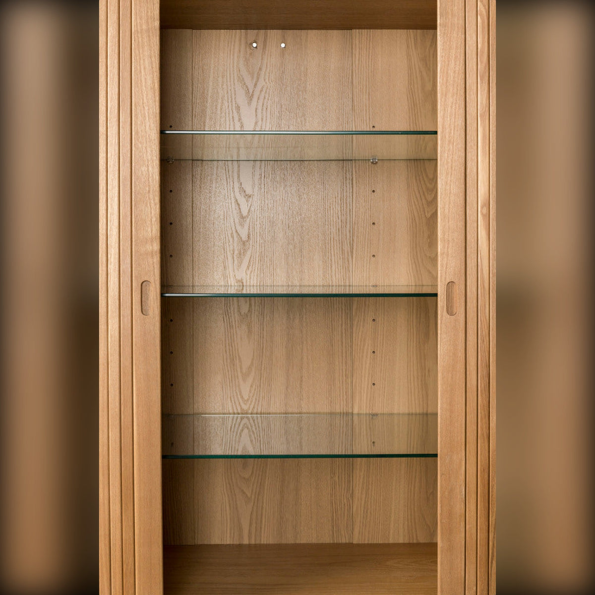 Cabinet Barbier Natural Domestica – Open Doors with Glass Shelves