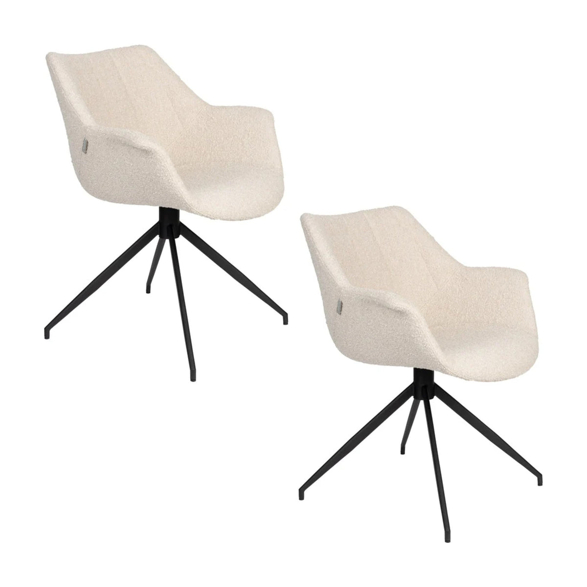 Armchair Doulton Swivel Natural Domestica – Set of Two Chairs, Three Quarter View