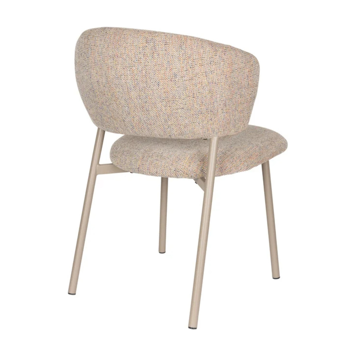 Dining Chair Jasmine Light Multicolour Domestica – Back Three Quarter View on White