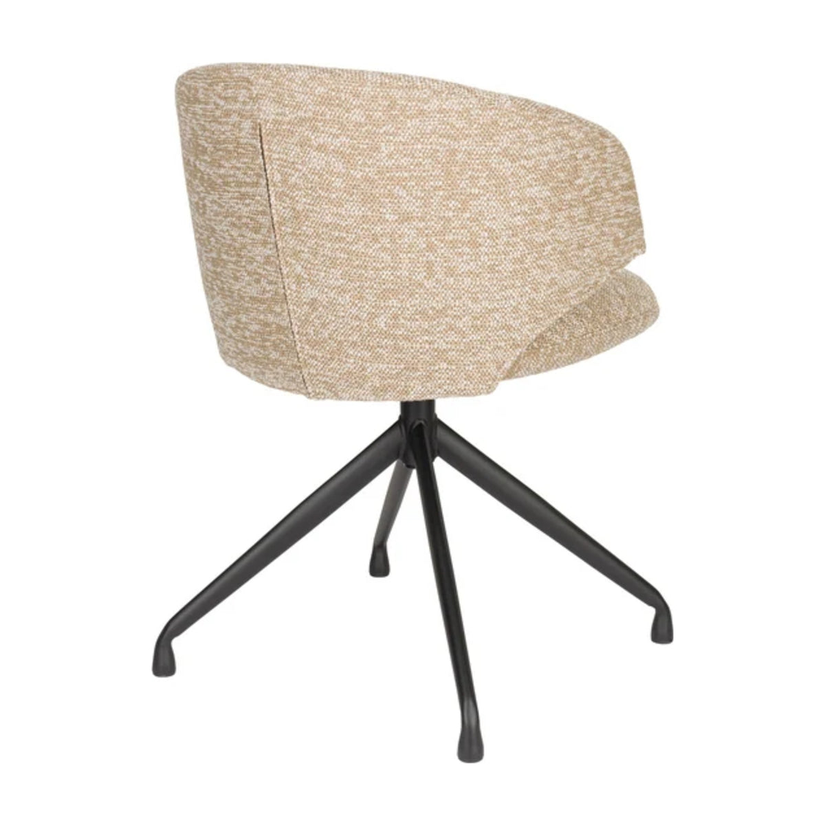 Dining Chair Balado Swivel Brown Domestica – Back Three Quarter View on White