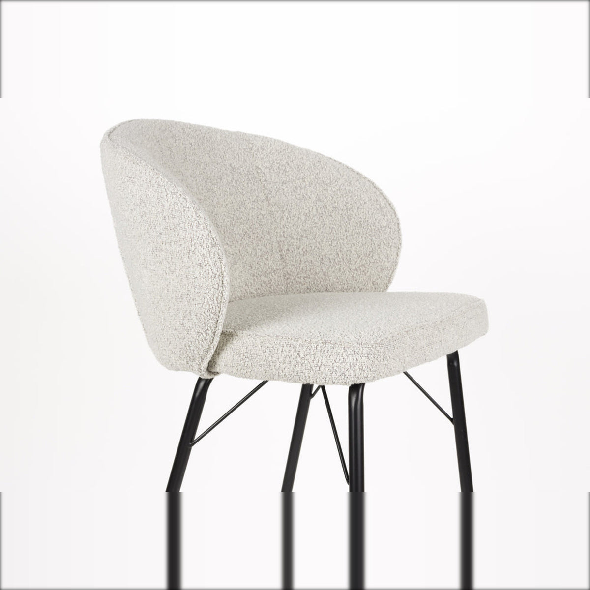Barstool Joa Beige Domestica – Seat and Backrest Close-up