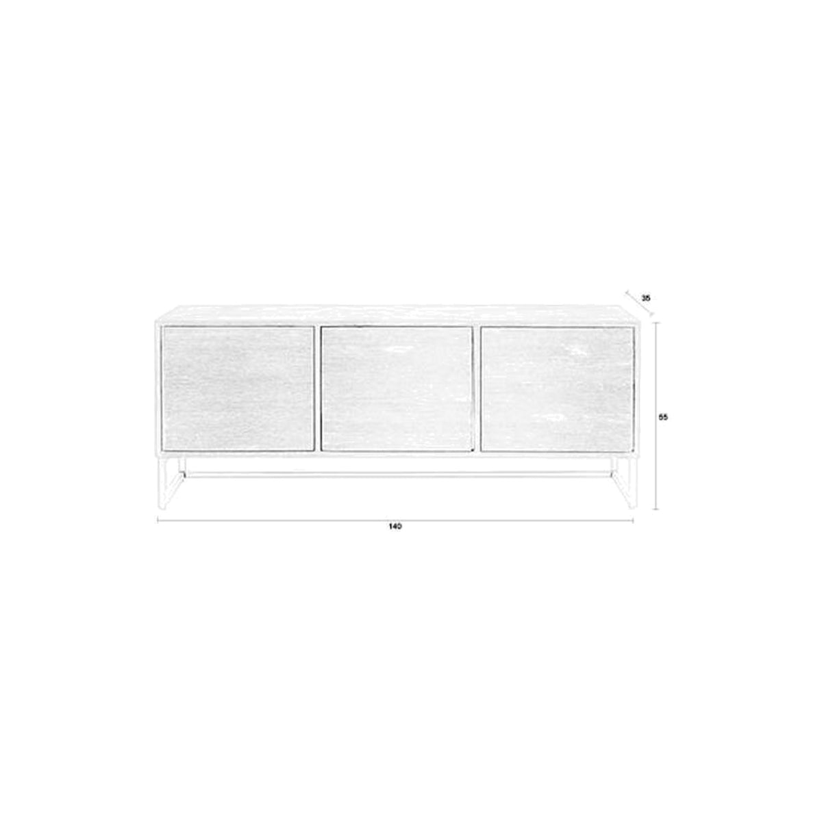 Sideboard Webster 3 Doors Dark Brown Domestica – Dimensions Drawing