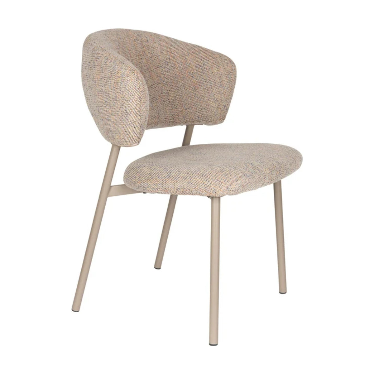 Dining Chair Jasmine Light Multicolour Domestica – Three Quarter View on White