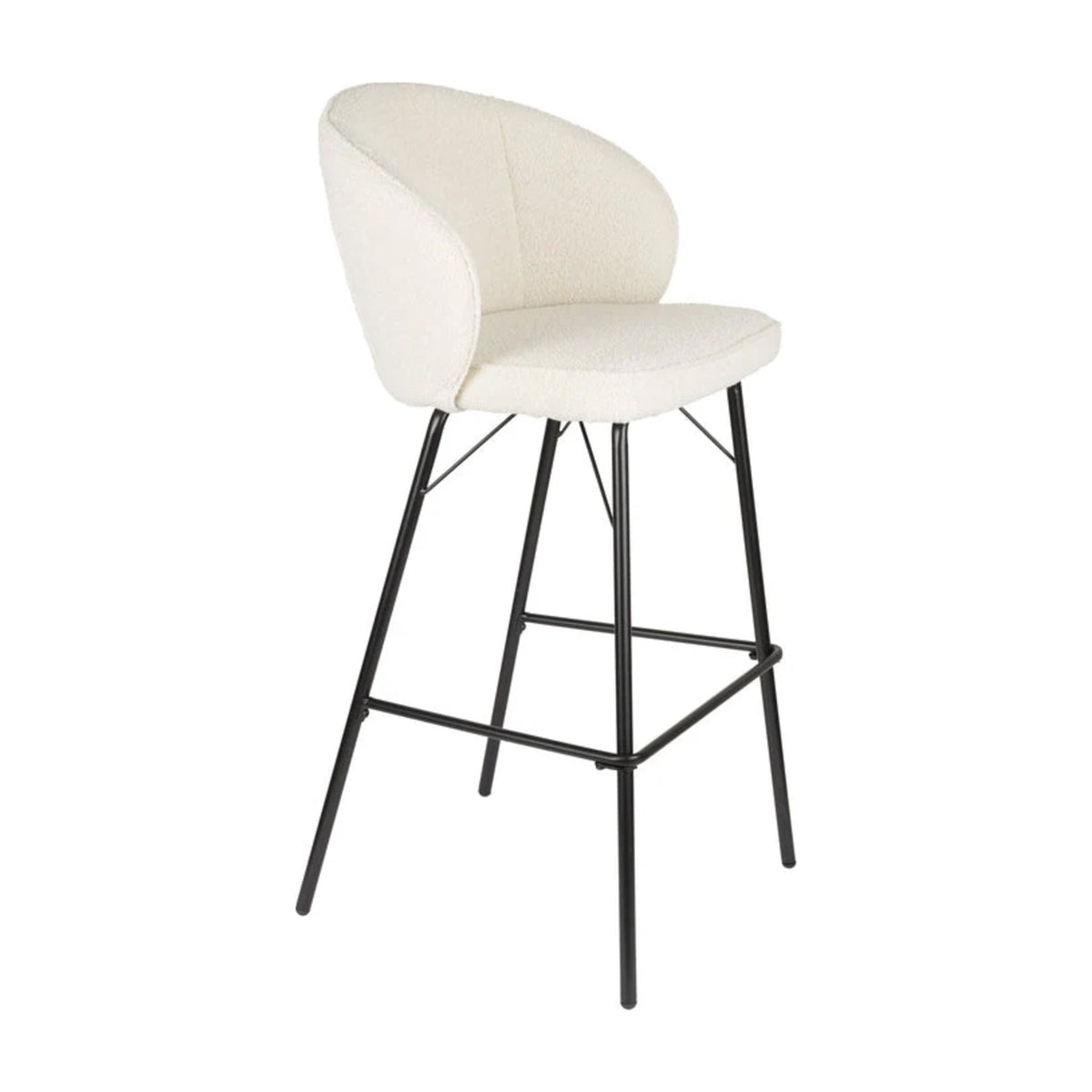 Barstool Joa White Domestica – Three Quarter View on White