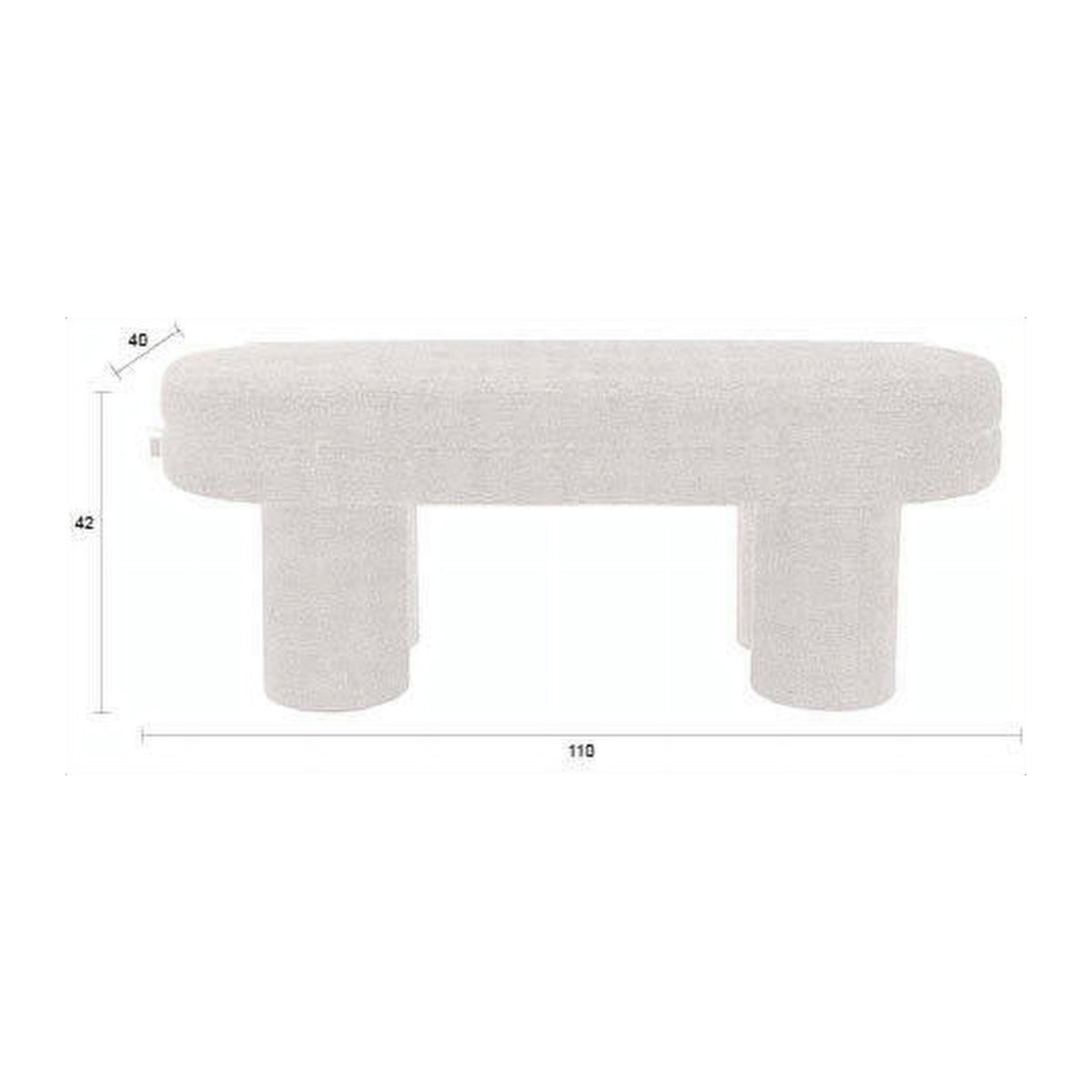 Bench Fern Black Domestica – Dimensions Drawing