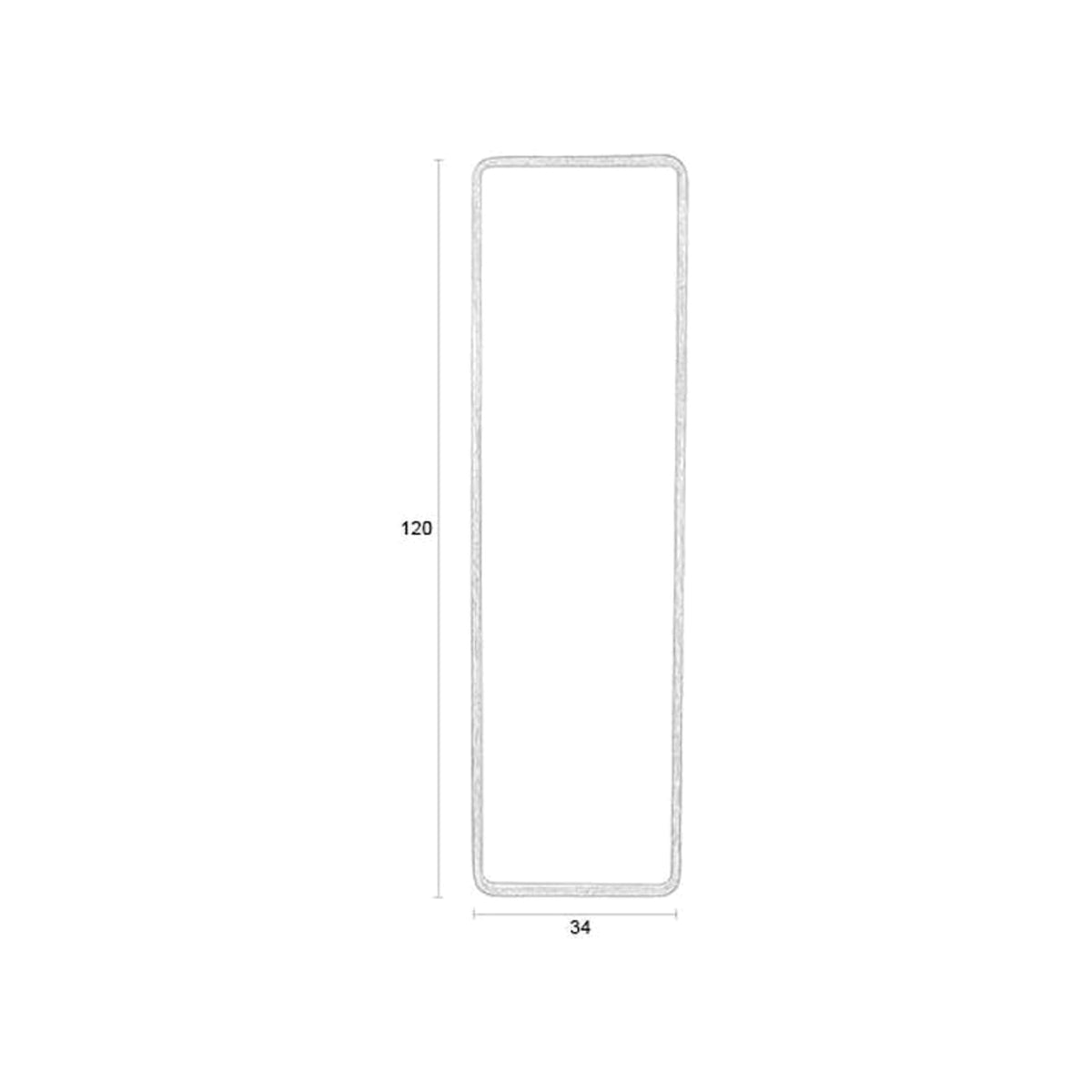 Mirror Nyko Rectangle L Domestica – Dimensions Drawing