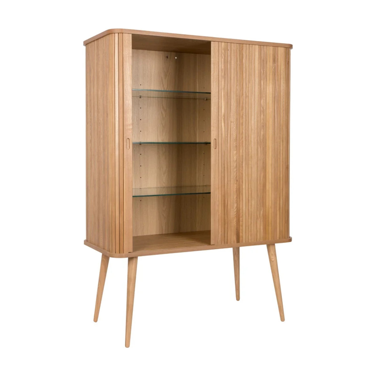 Cabinet Barbier Natural Domestica – Three Quarter View on White, One Door Open