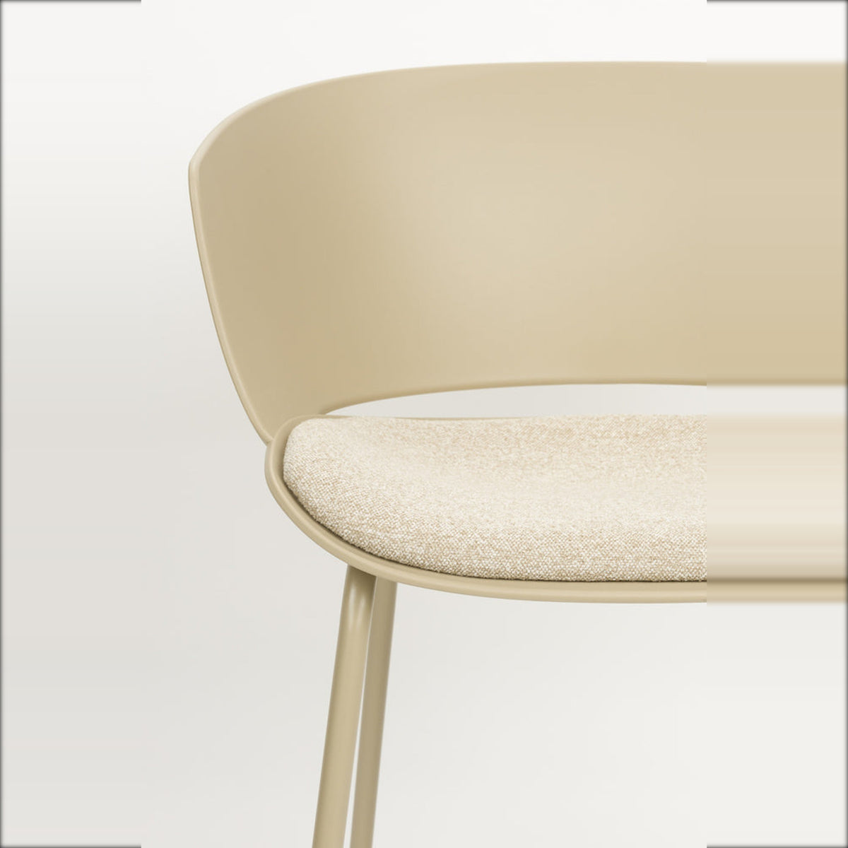 Dining Chair Jessica Beige Domestica – Shell and Upholstered Seat Front Close-up