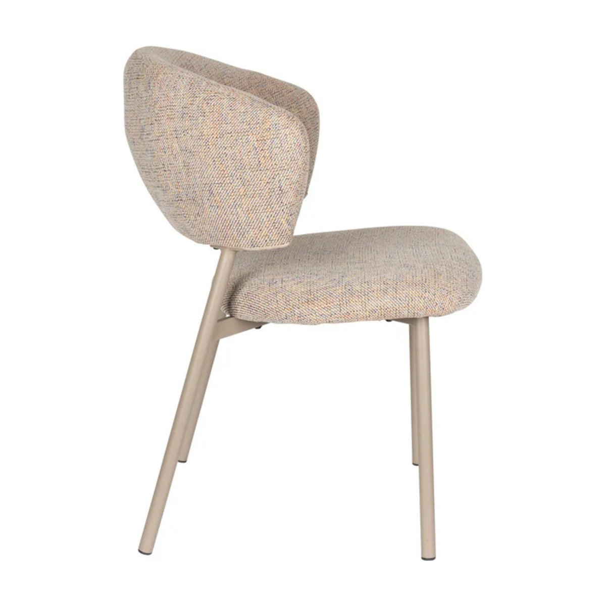 Dining Chair Jasmine Light Multicolour Domestica – Side View on White