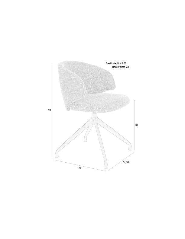 Dining Chair Balado Swivel Brown Domestica – Dimensions Drawing