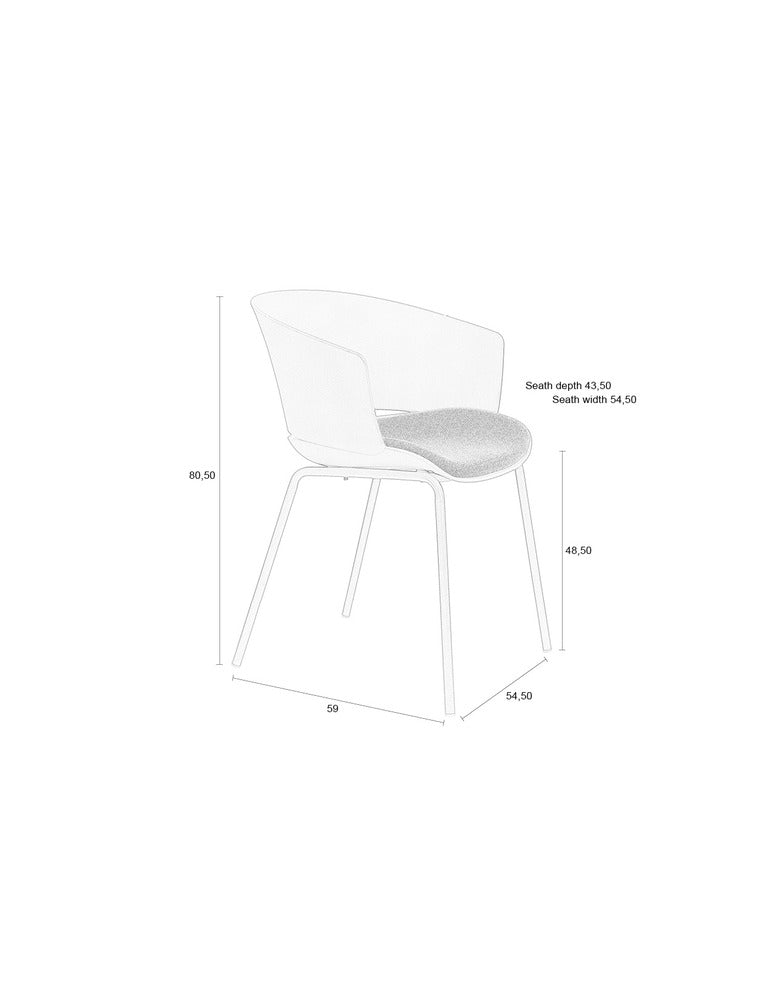Dining Chair Jessica Beige Domestica – Dimensions Drawing
