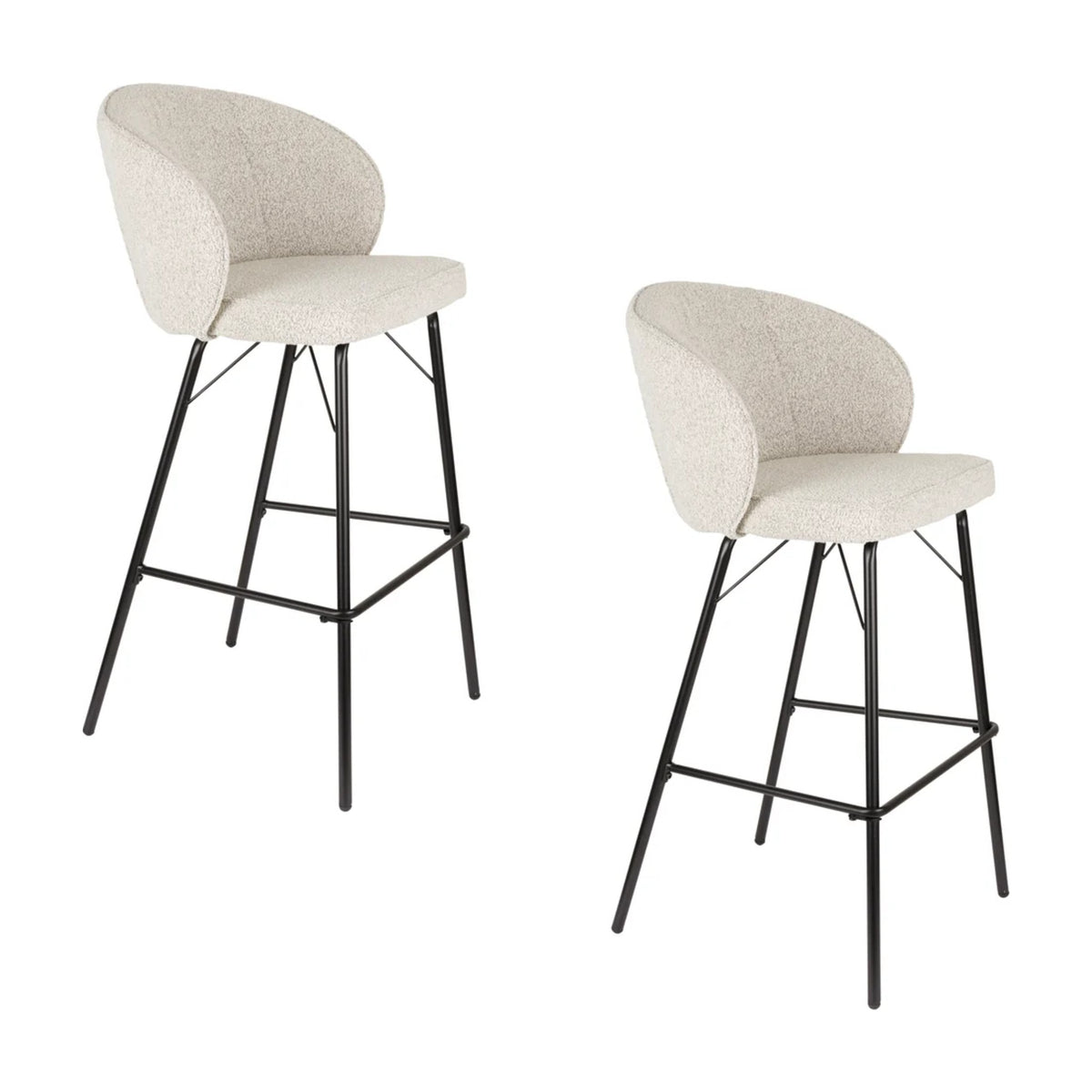 Barstool Joa Beige Domestica – Set of Two, Three Quarter View