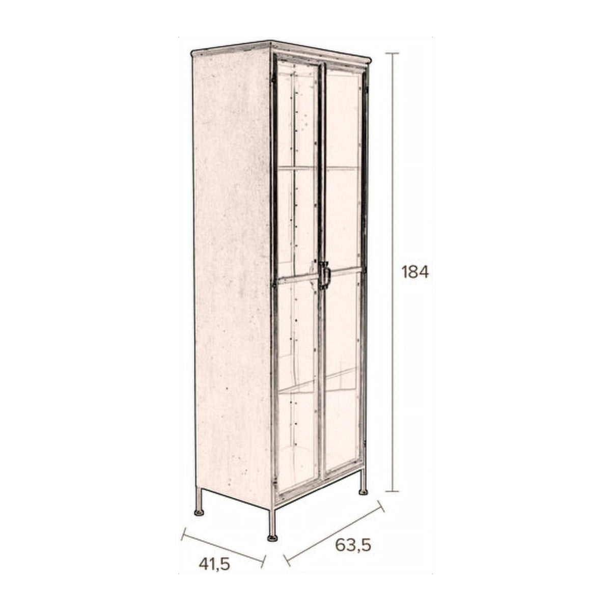 Cabinet Gertlush Gold Domestica – Dimensions Drawing