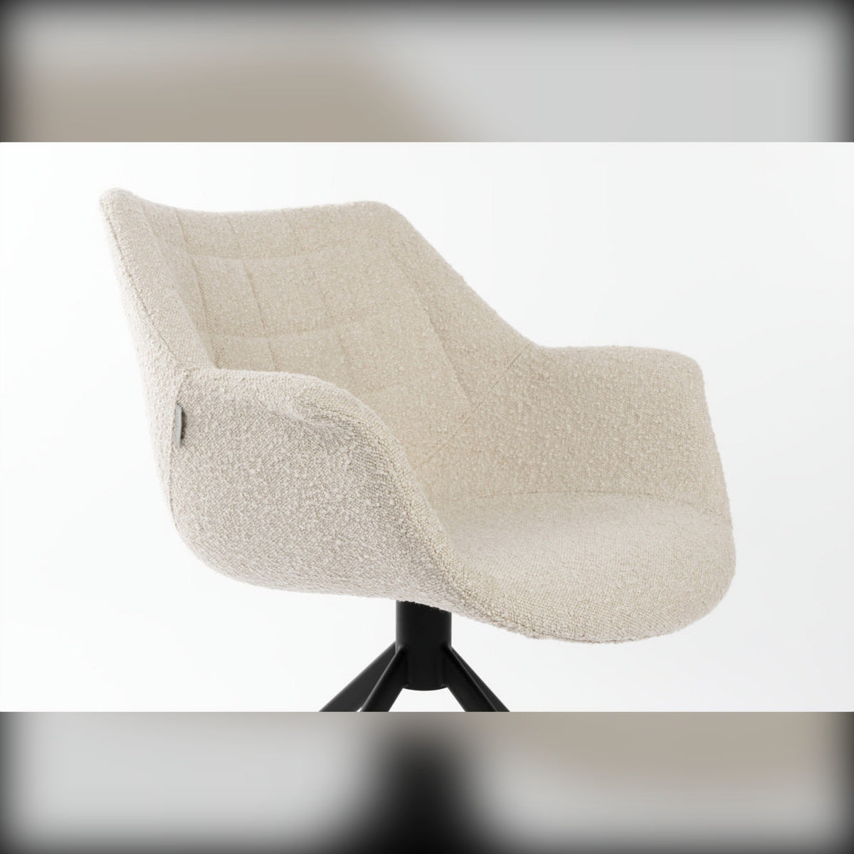 Armchair Doulton Swivel Natural Domestica – Upholstered Shell Close-up with Label