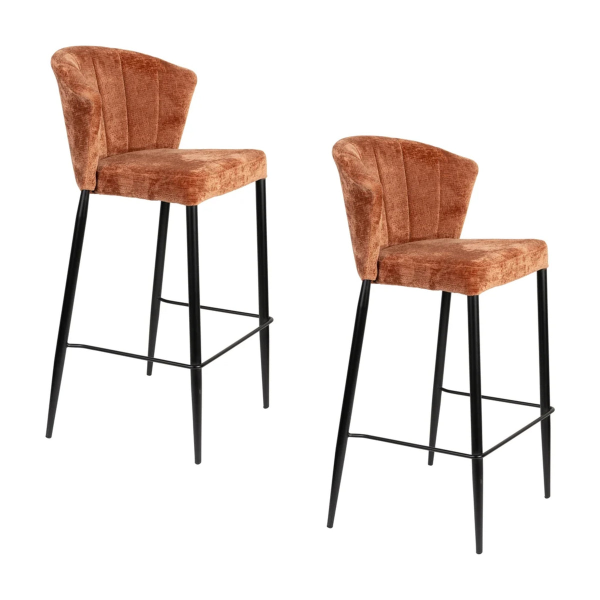 Counter Chair Georgia Terra Domestica – Set of Two, Three Quarter View on White